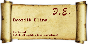 Drozdik Elina névjegykártya